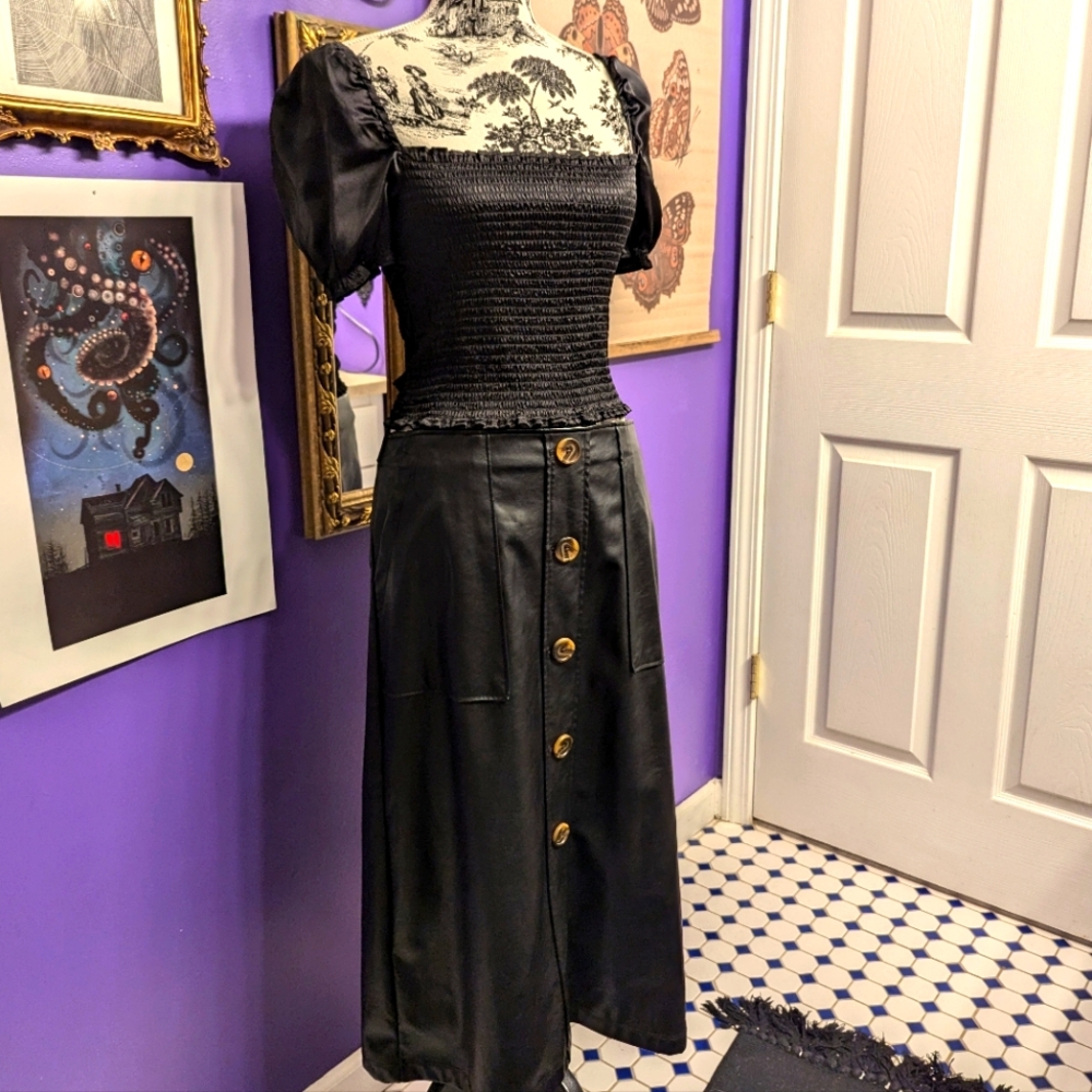 Faux Leather Skirt